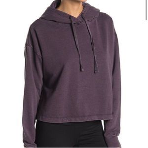 Z by Zella Serena Slouch Hoodie Sweatshirt Crop Purple Plum